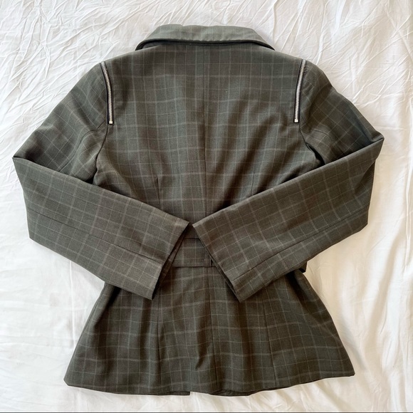 Walter Baker Checked Belted Jacket — Grey, M - Picture 3 of 14